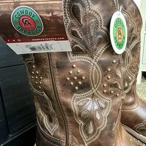 Botte Sam : Plissé Cuir Camel à talon carré